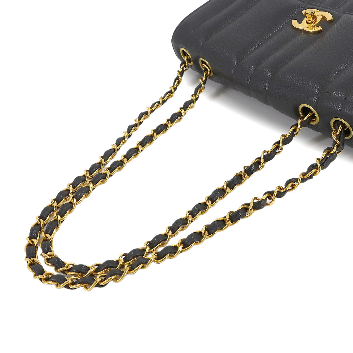 Mademoiselle Chain Shoulder Bag Leather Black 90236022
