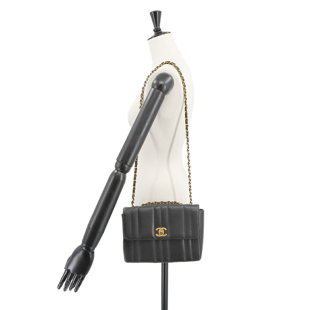 Mademoiselle Chain Shoulder Bag Leather Black 90236022