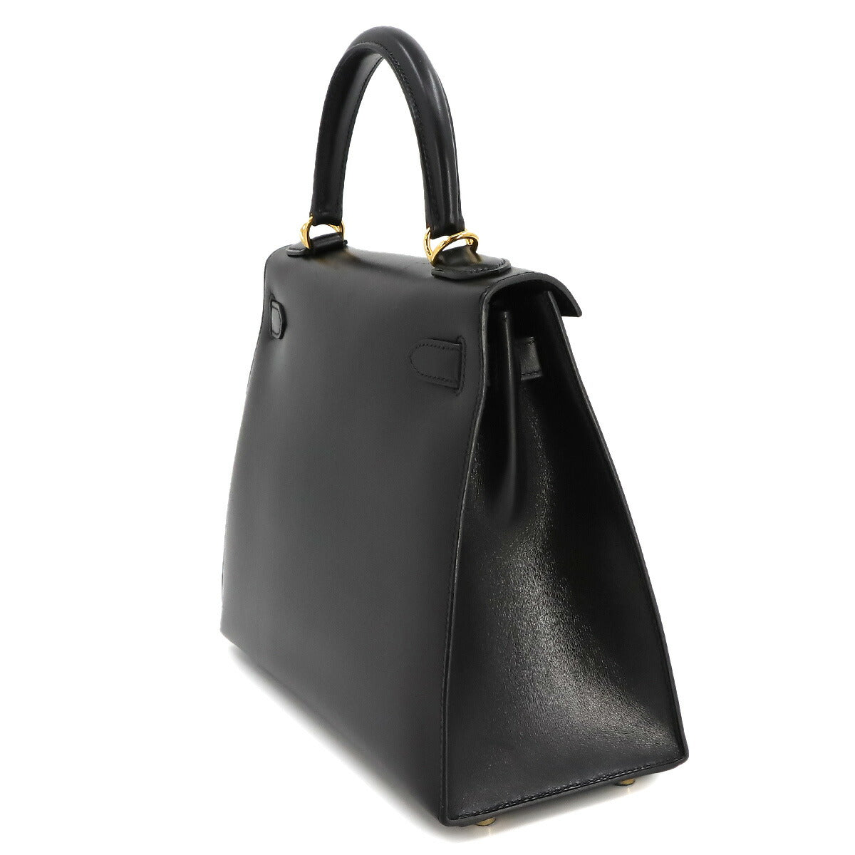 Kelly 28 2way Hand Shoulder Bag Box Calf Leather Black Purse 90236024