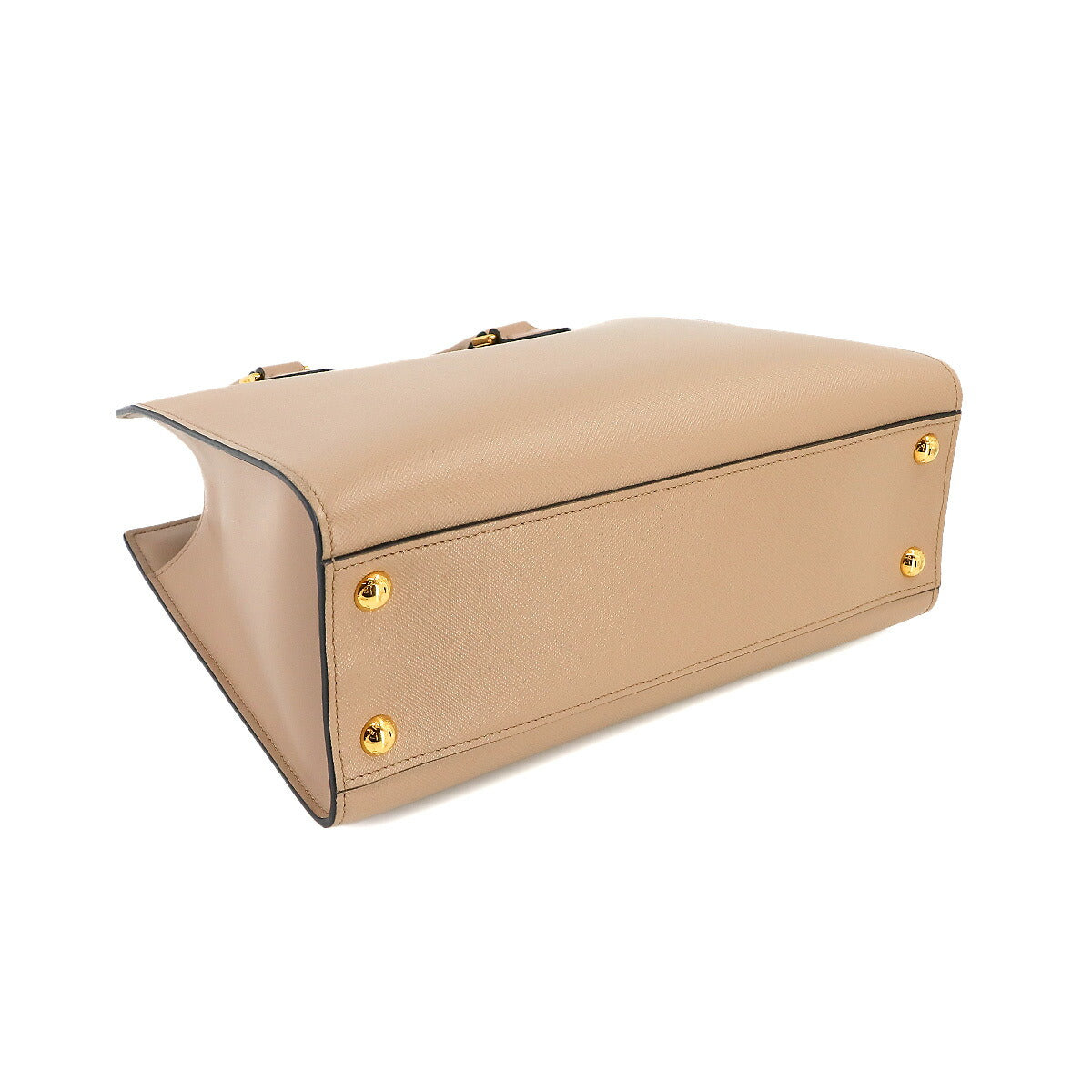 Saffiano 2way Hand Shoulder Bag Leather Beige 1BA227 Purse 90236682