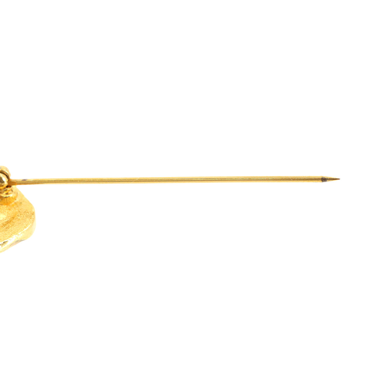Color Stone Pearl motif Brooch Gold Green 28
