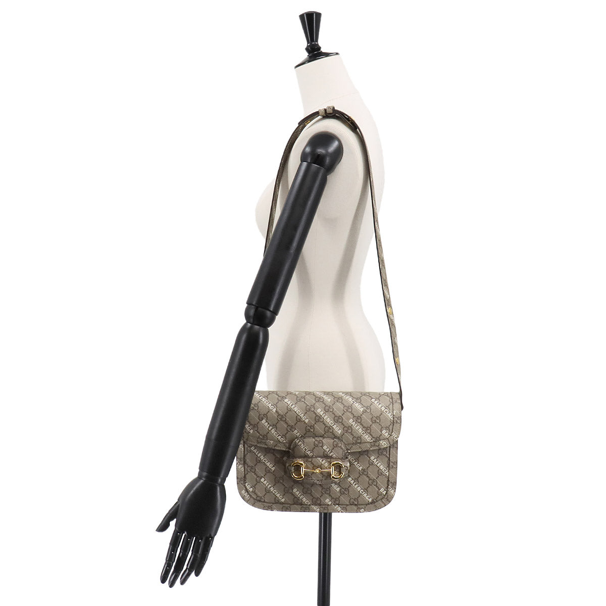 BALENCIAGA Hacker Horsebit 1955 Shoulder Bag GG Supreme 602204 90238500