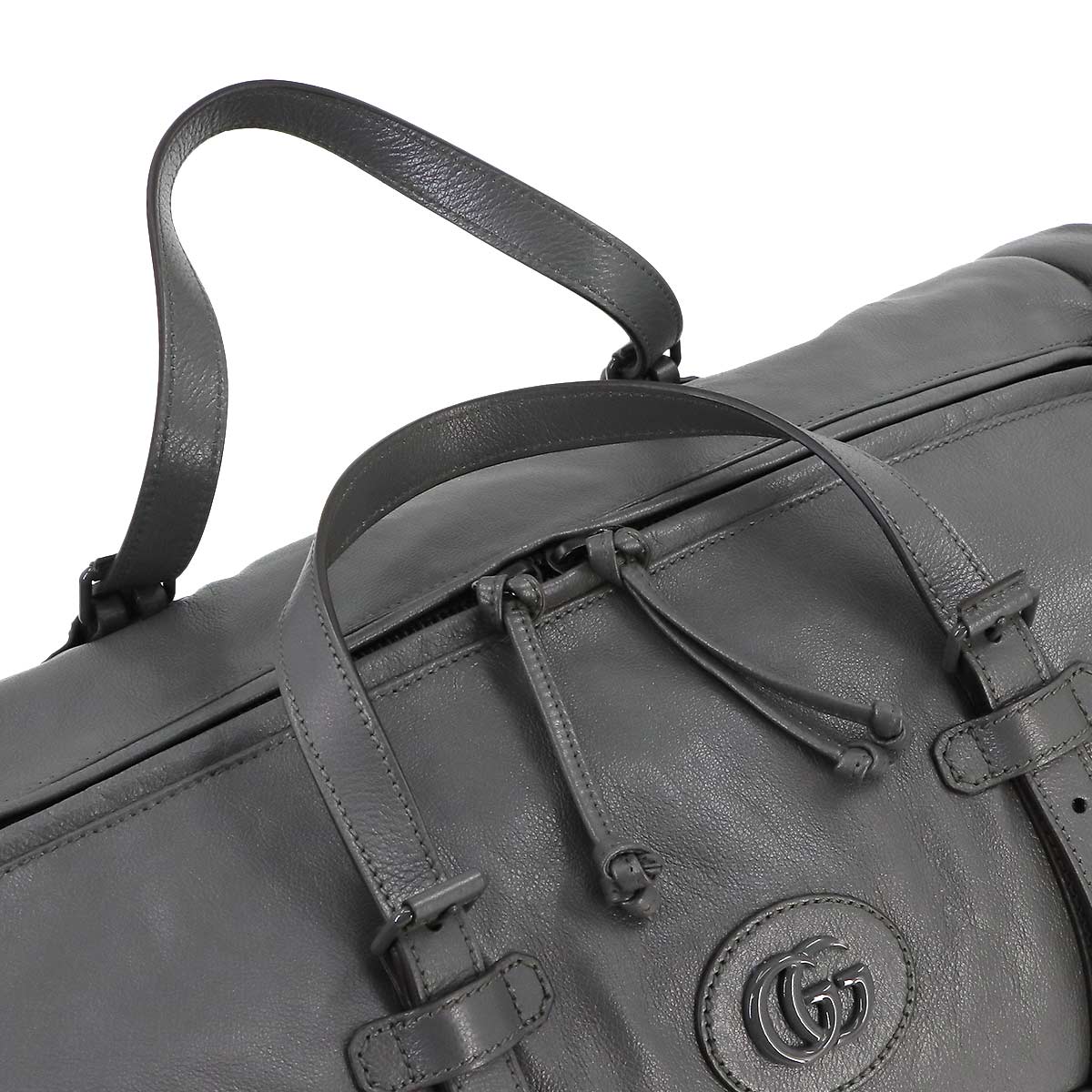 Ophidia Duffel Shoulder Bag Leather Gray 725699 Purse 90239005