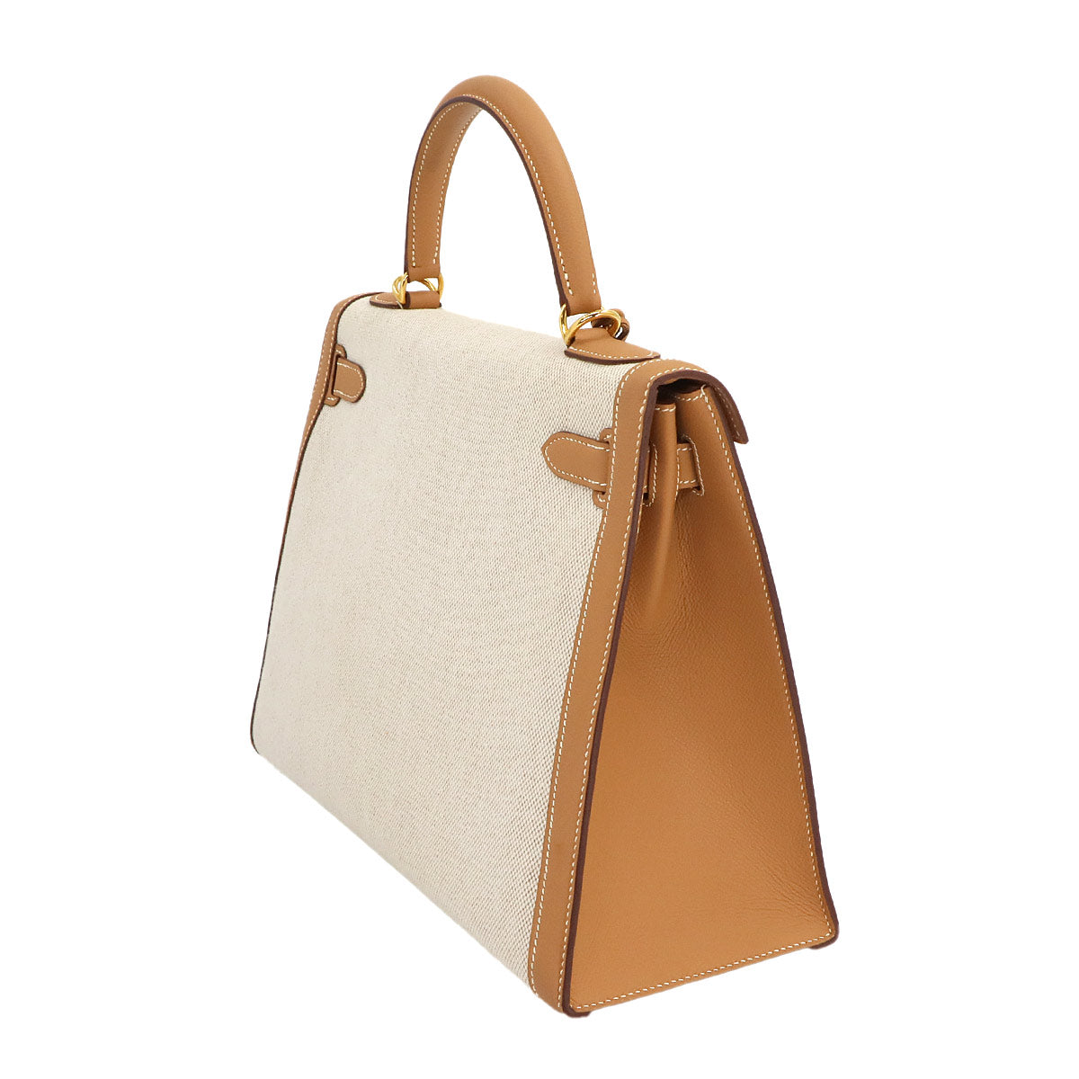 Kelly 32 2way Hand Shoulder Bag Toile H Couchevel Natural Purse 90242088