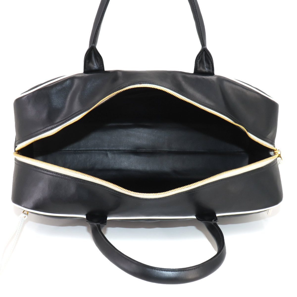 Matelasse Boston Bag Leather Black A05943 Vintage Bowling