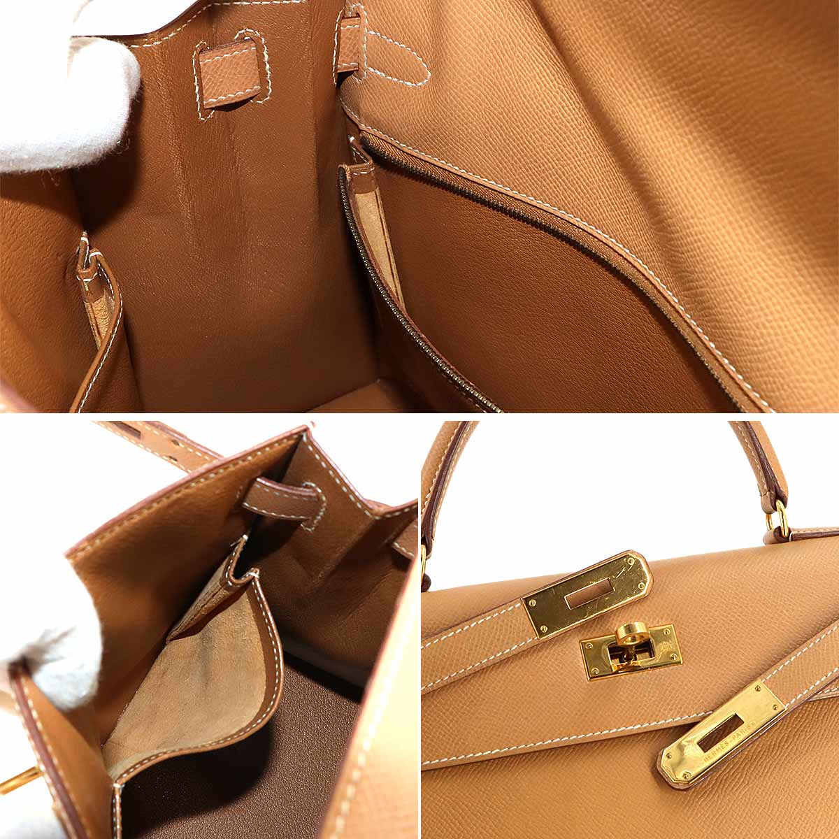 Kelly 28 2way Hand Shoulder Bag Couchevel Epsom Natural Brown 90242447