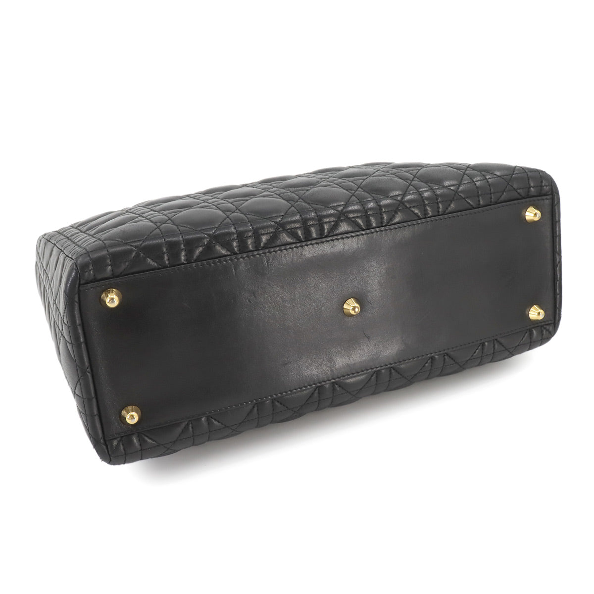 Lady Dior Large 2way Hand Shoulder Bag Leather Black