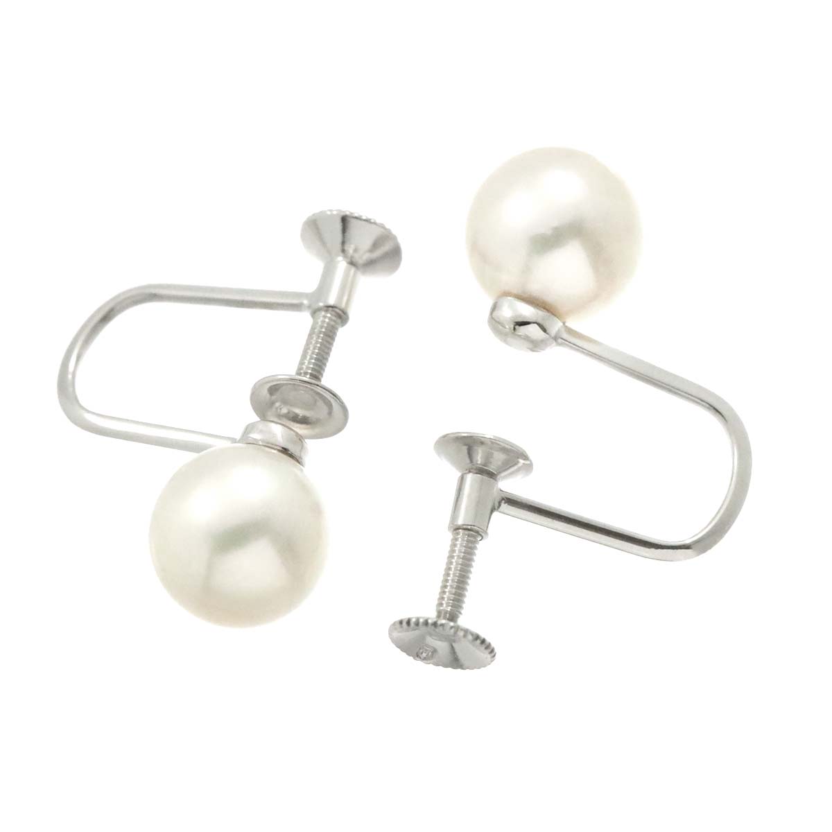 MIKIMOTO Akoya Pearl 7.1mm Earrings 18K WG 750