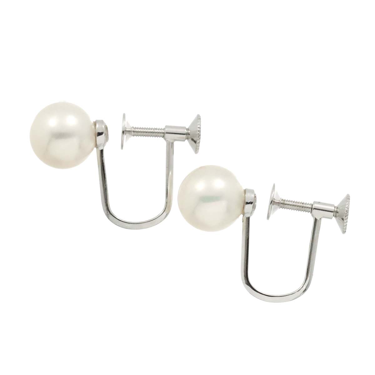 MIKIMOTO Akoya Pearl 7.1mm Earrings 18K WG 750