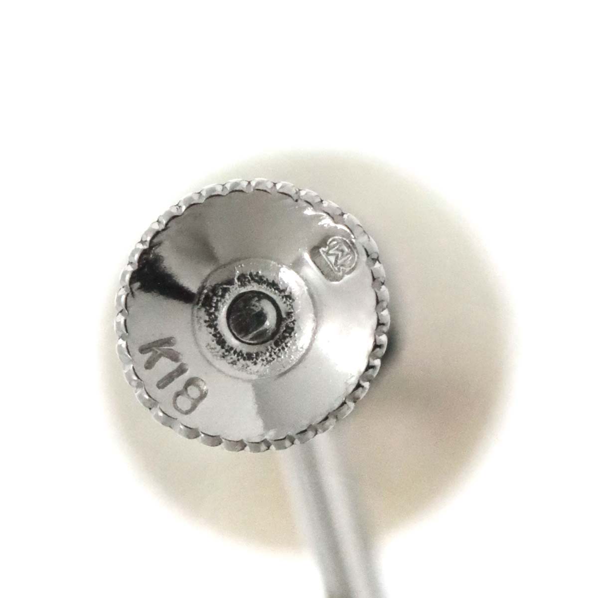 MIKIMOTO Akoya Pearl 7.1mm Earrings 18K WG 750