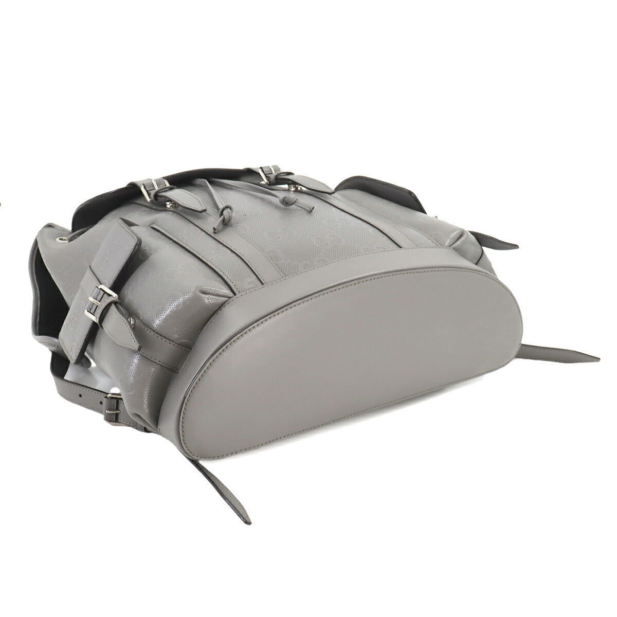 GG Embossed Backpack Leather Grey 625770 Purse