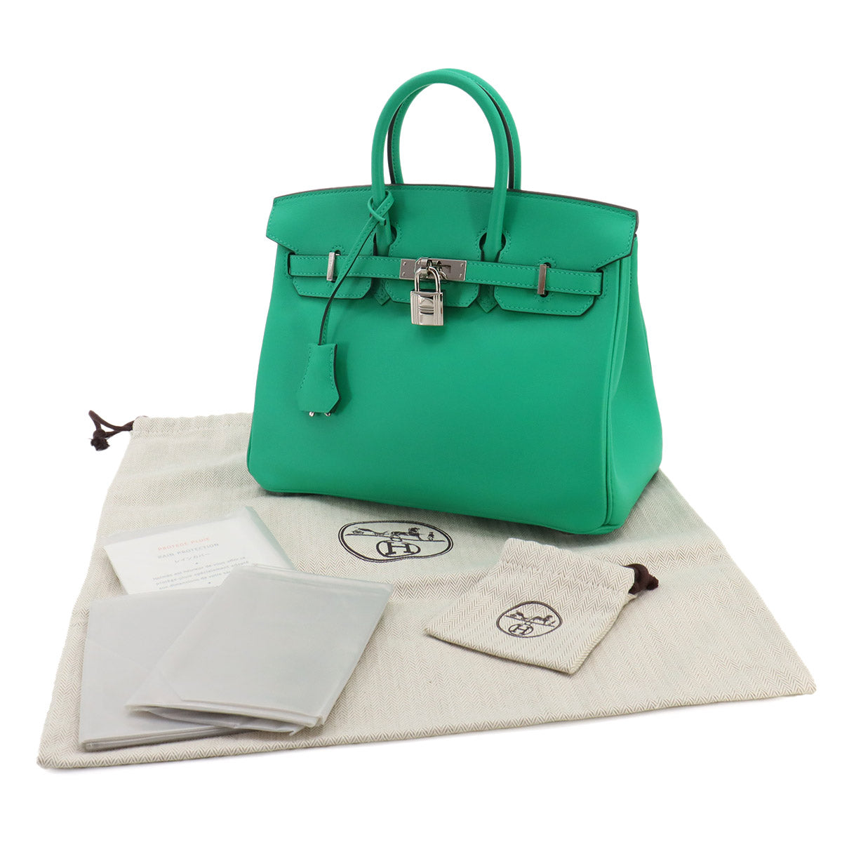 Birkin 25 Hand Bag Swift Leather Menthe Mint Purse 90244633