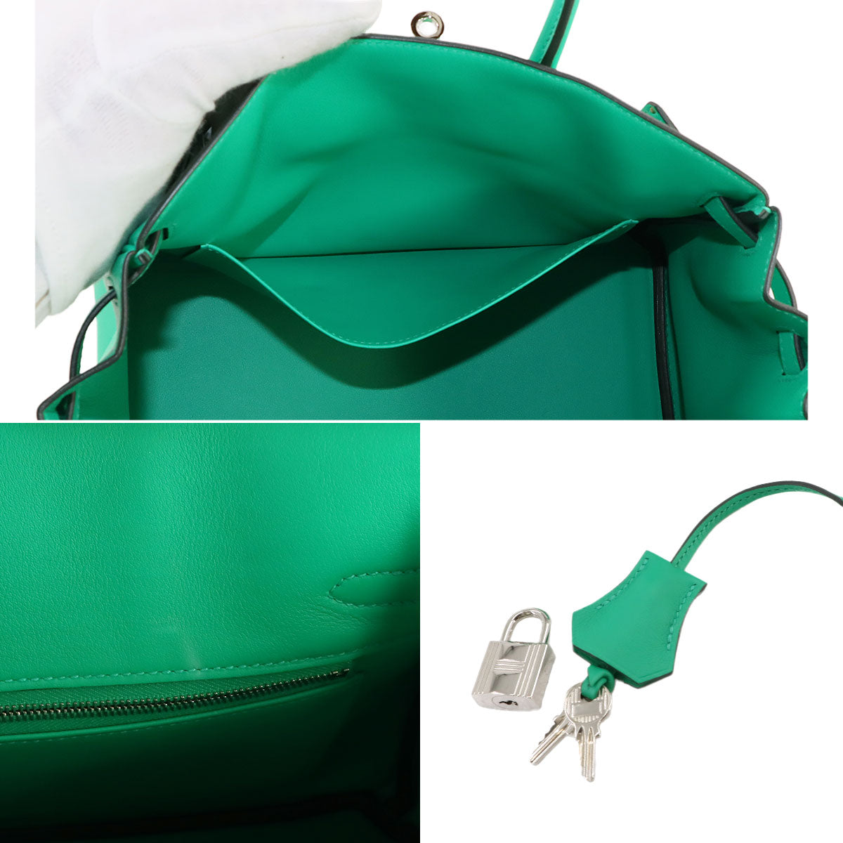 Birkin 25 Hand Bag Swift Leather Menthe Mint Purse 90244633