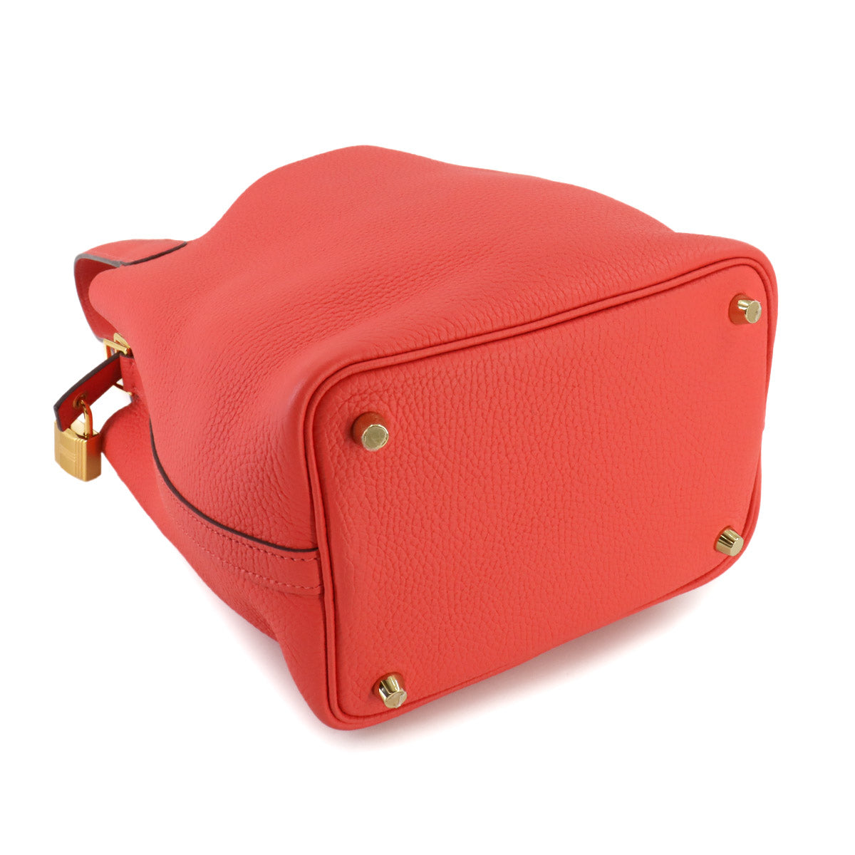 Picotin Lock PM Hand Bag Taurillon Clemence Rouge pivoine