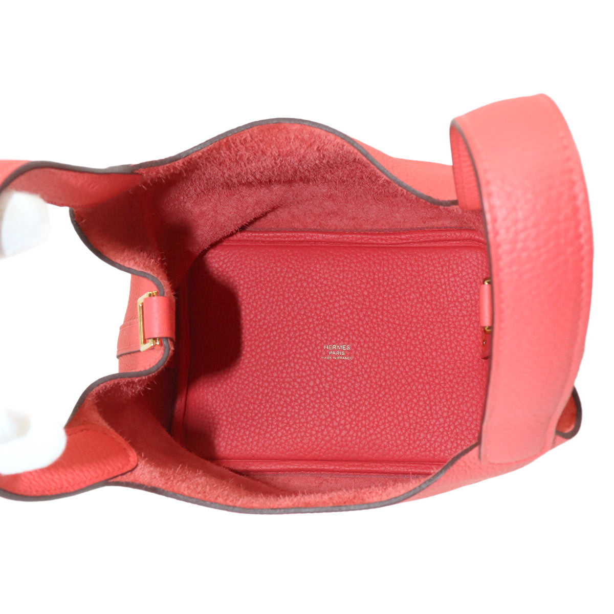 Picotin Lock PM Hand Bag Taurillon Clemence Rouge pivoine