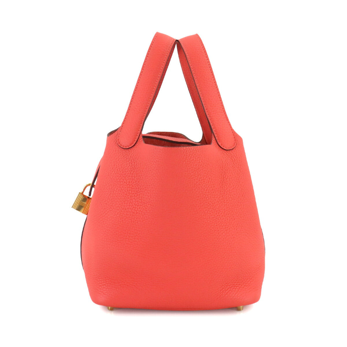 Picotin Lock PM Hand Bag Taurillon Clemence Rouge pivoine