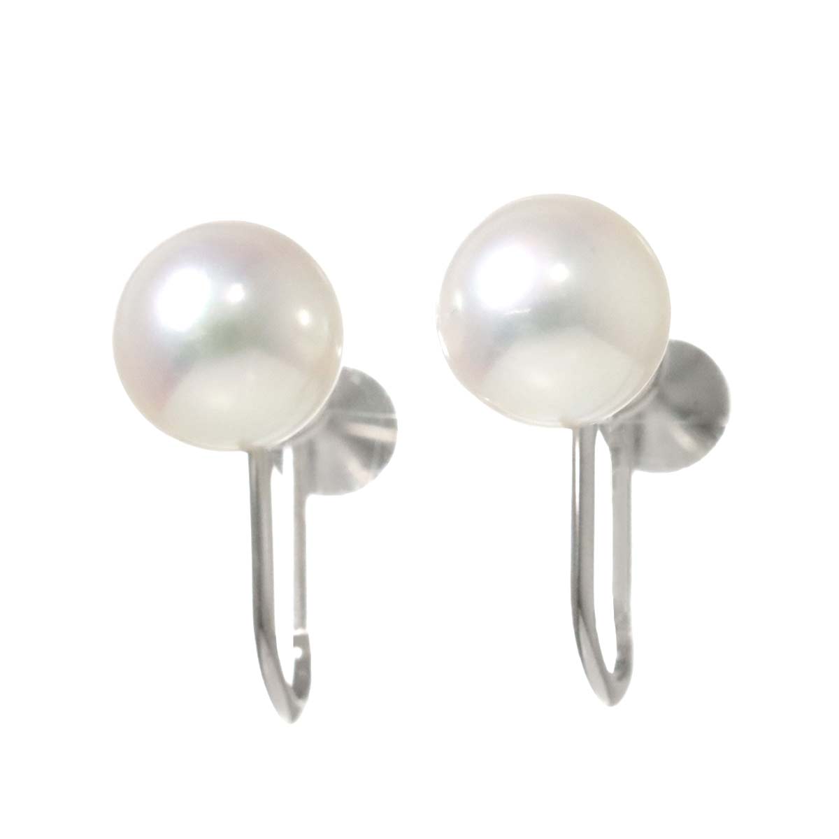 MIKIMOTO Akoya Pearl 6.8mm Earrings 18K WG 750
