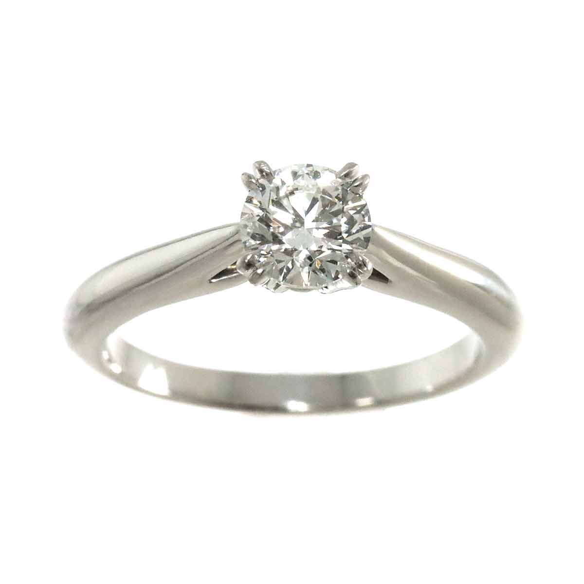 Solitaire Diamond 0.55ct F/VS2/3EX Ring Pt 4-4.5(US)