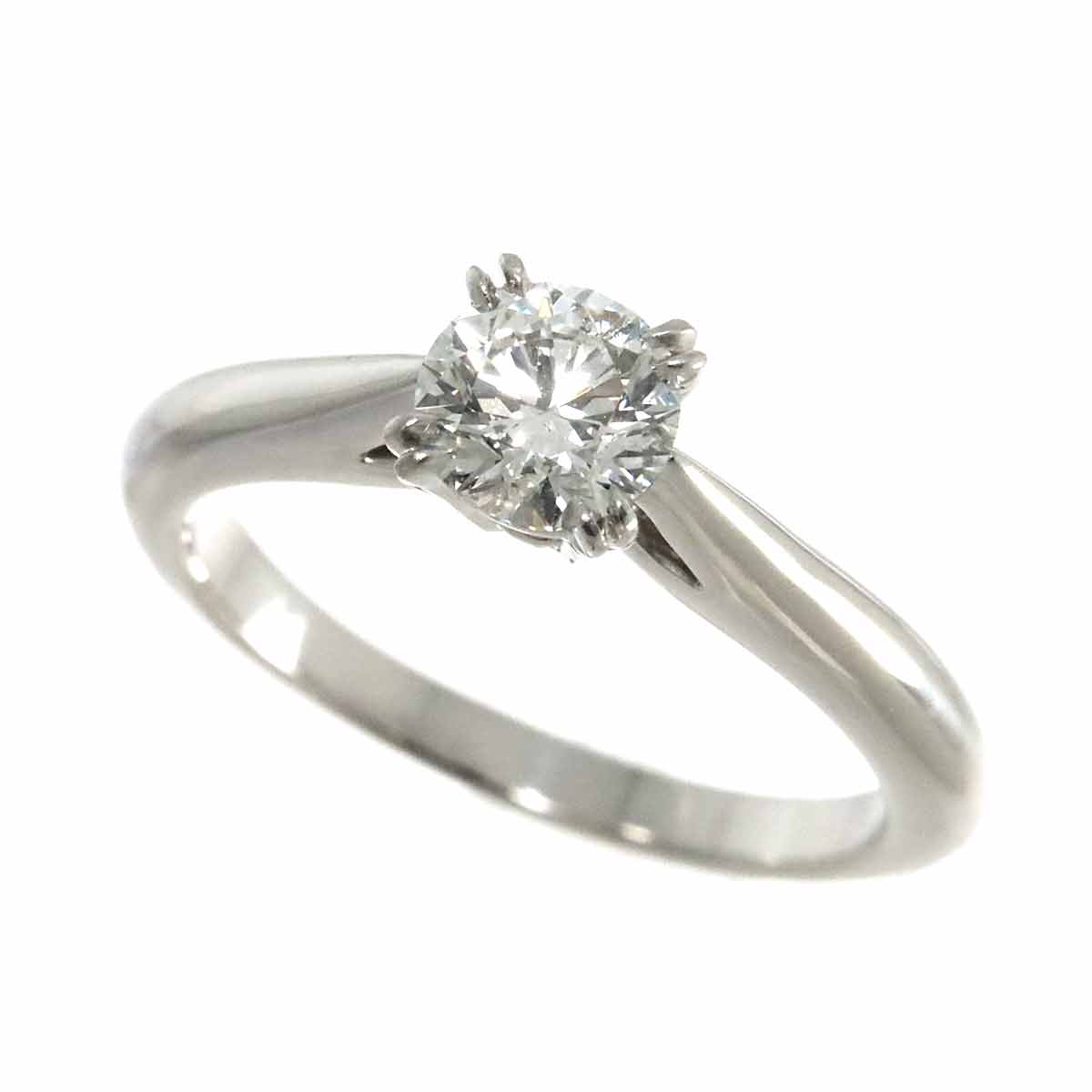 Solitaire Diamond 0.55ct F/VS2/3EX Ring Pt 4-4.5(US)