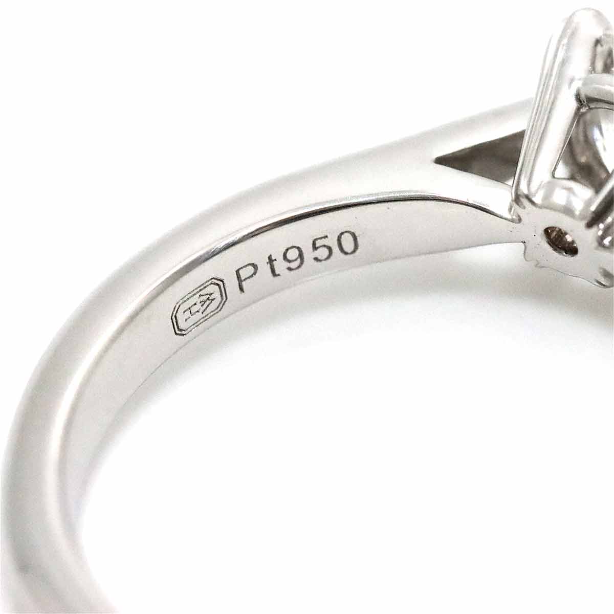 Solitaire Diamond 0.55ct F/VS2/3EX Ring Pt 4-4.5(US)