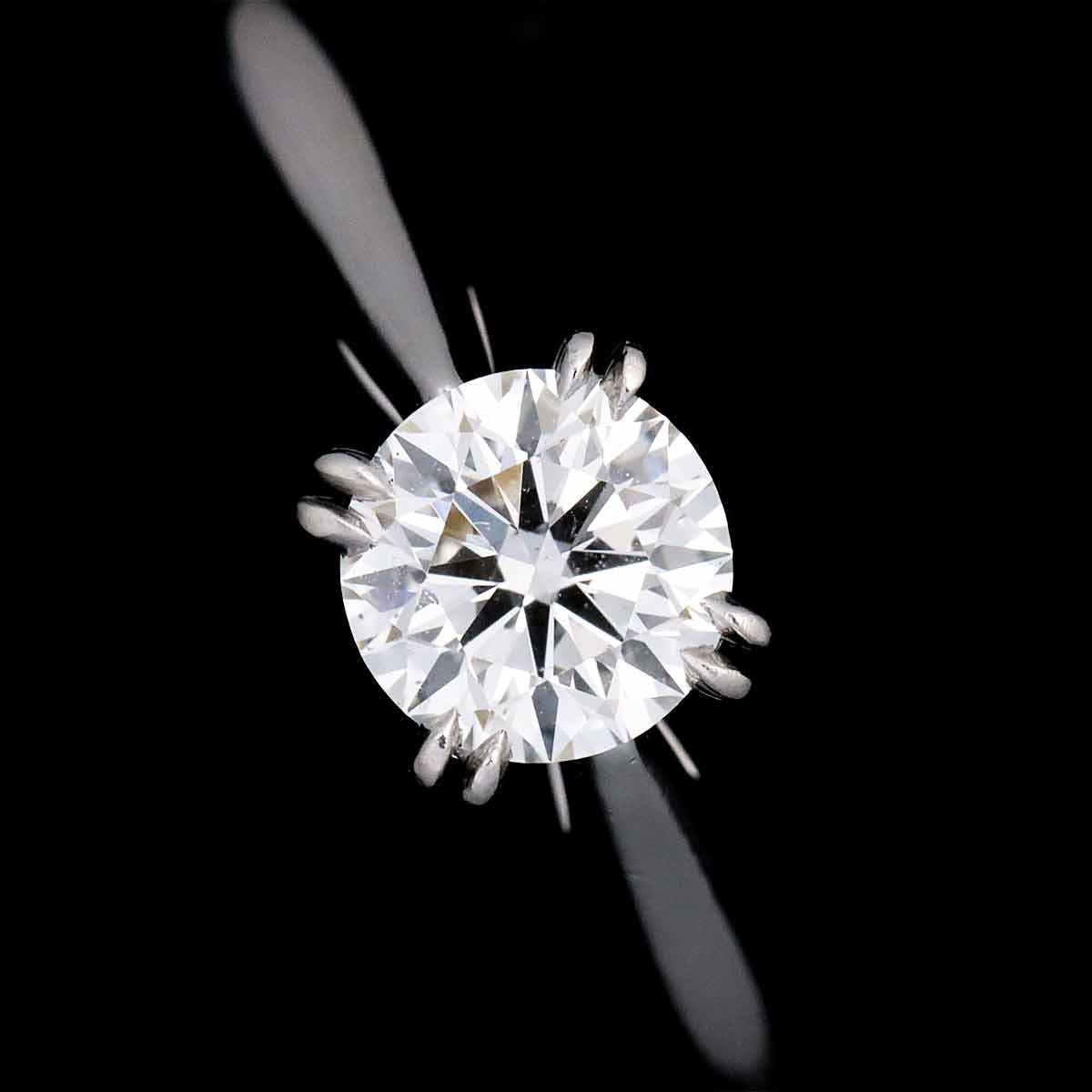 Solitaire Diamond 0.55ct F/VS2/3EX Ring Pt 4-4.5(US)