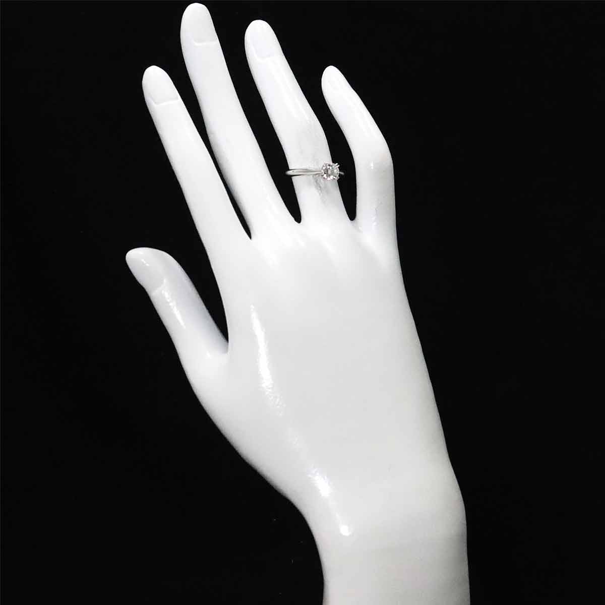 Solitaire Diamond 0.55ct F/VS2/3EX Ring Pt 4-4.5(US)