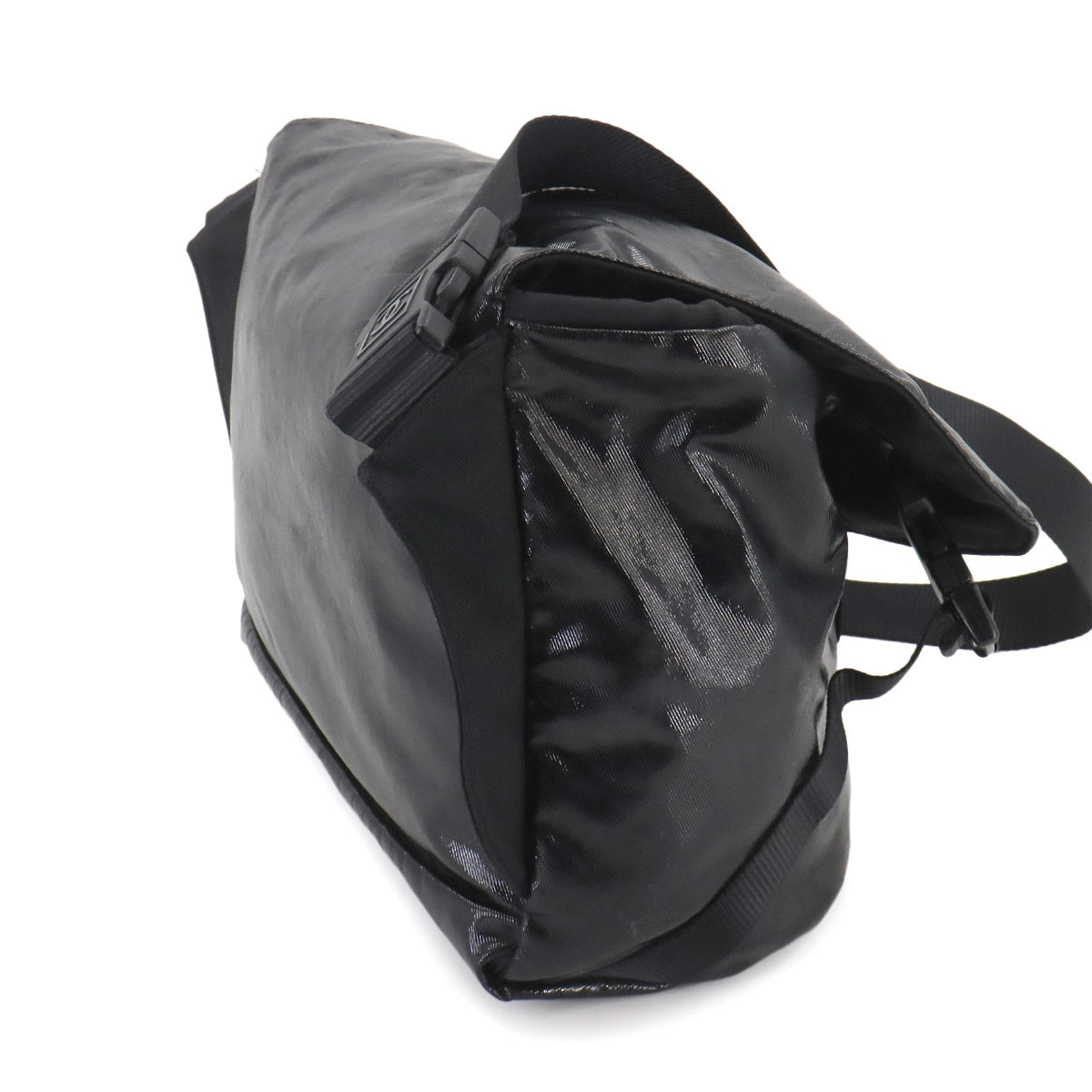 Sports Line Shoulder Bag PVC Nylon Black Coco Logos Purse