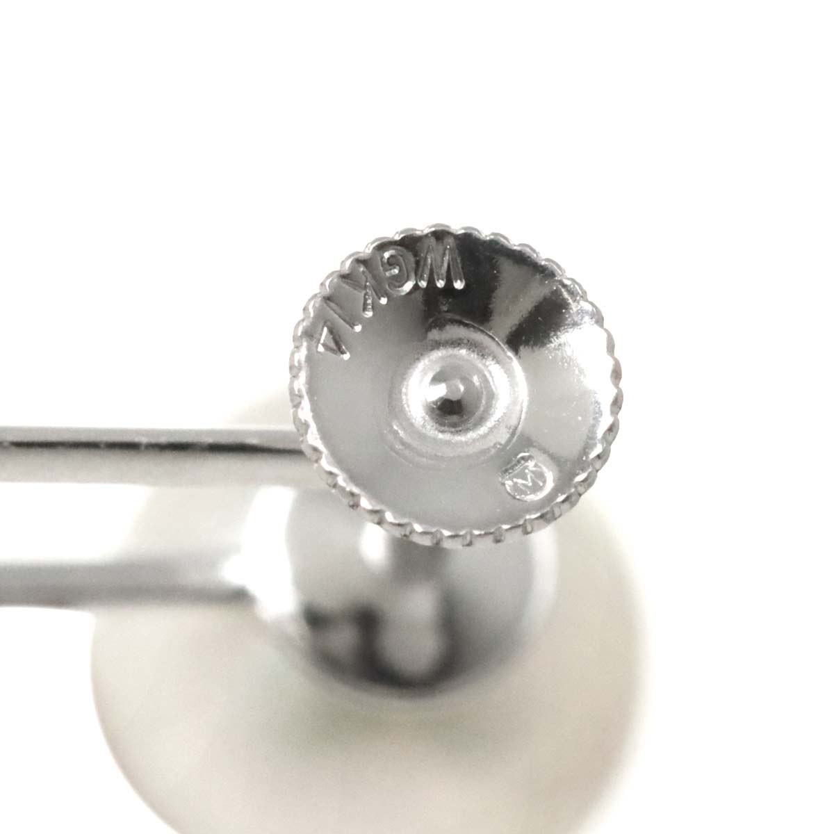 MIKIMOTO Akoya Pearl 7.7mm Earrings 14K White Gold 585