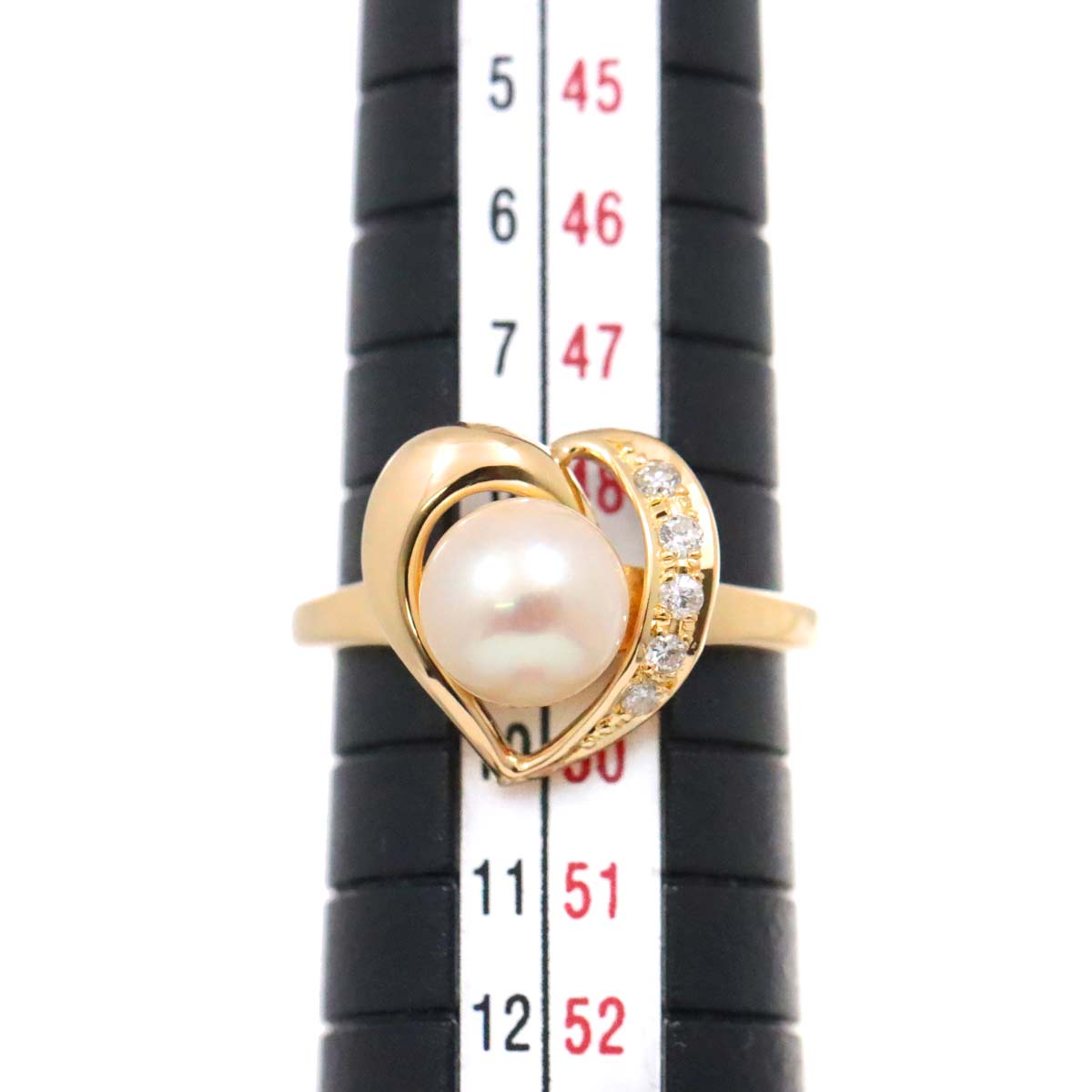 TASAKI Akoya Pearl Diamond Ring 18K PG 750 Size4.75-5(US)