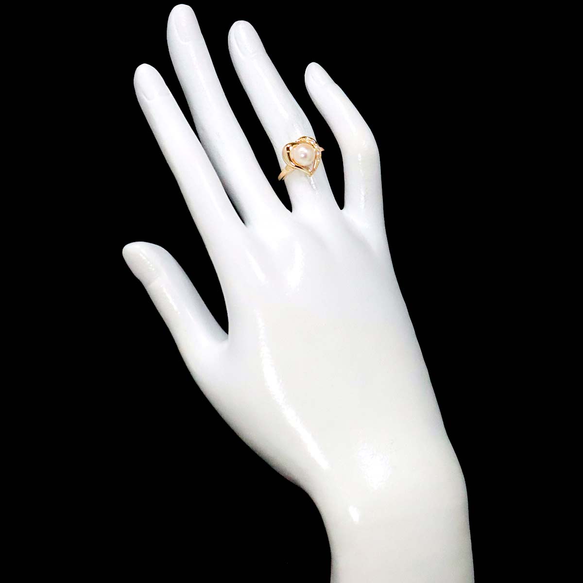 TASAKI Akoya Pearl Diamond Ring 18K PG 750 Size4.75-5(US)