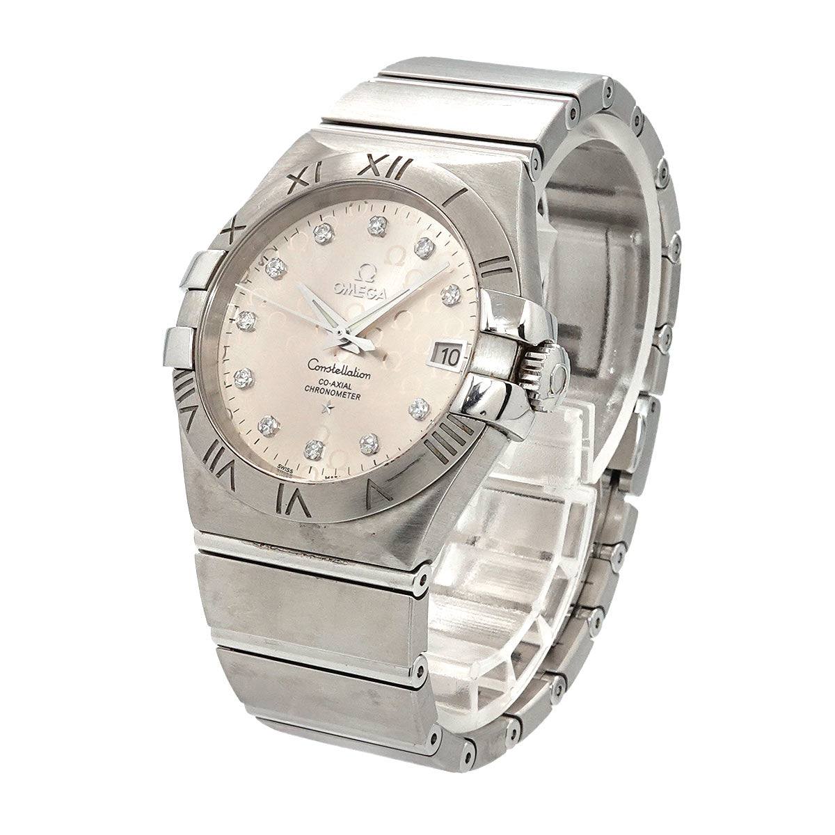 Constellation 123.10.35.20.52.002 Date Diamond Silver Dial
