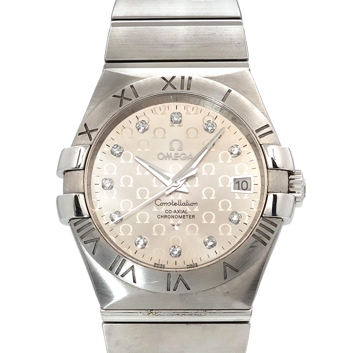 Constellation 123.10.35.20.52.002 Date Diamond Silver Dial