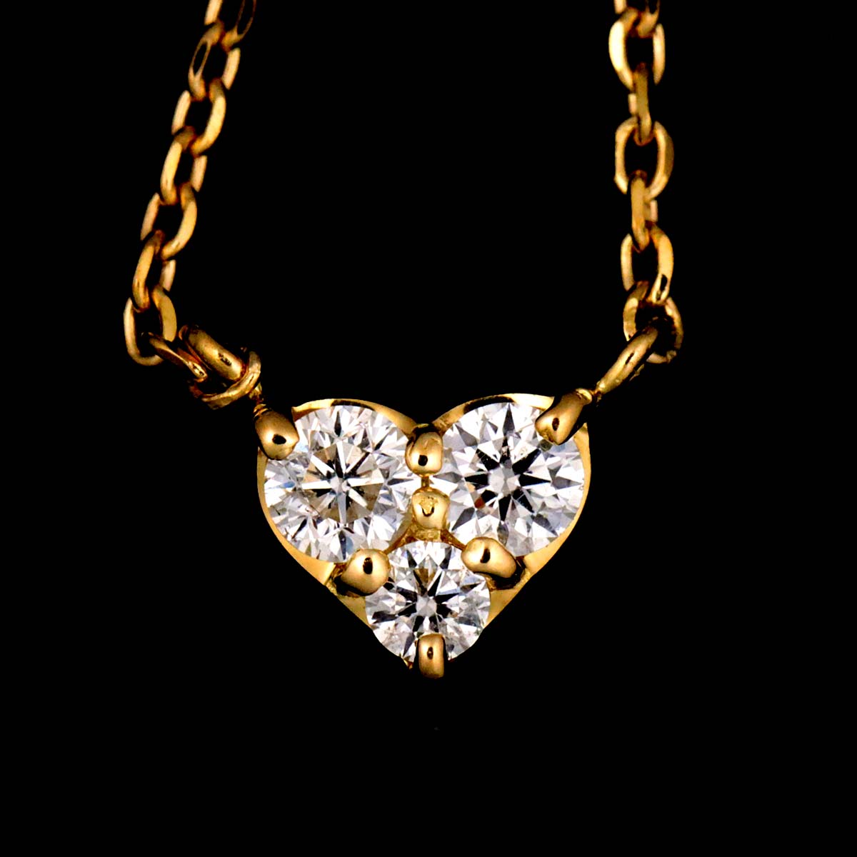 Vendome Aoyama Diamond 0.10ct Necklace 18K Yellow Gold 750