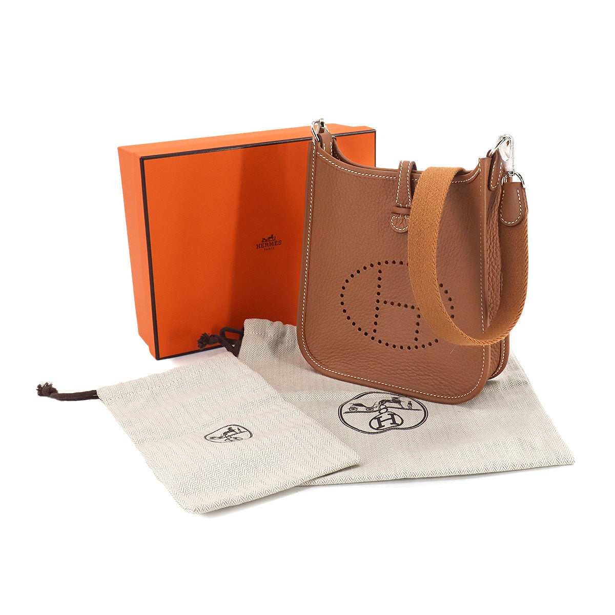 Evelyne Amazon TPM Shoulder Bag Taurillon Clemence Gold Purse 90249934