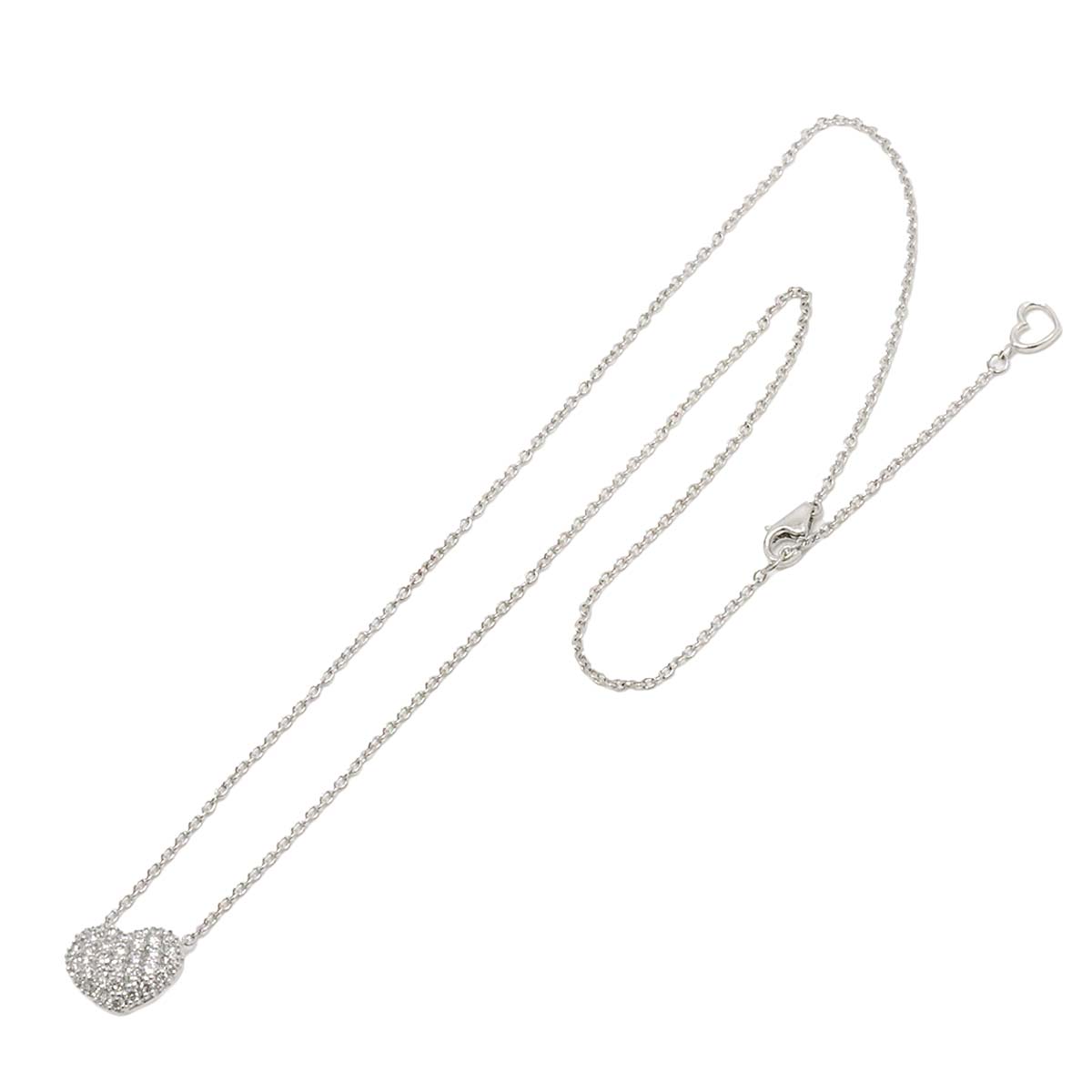 Diamond 0.60ct Heart Necklace 18K White Gold 750