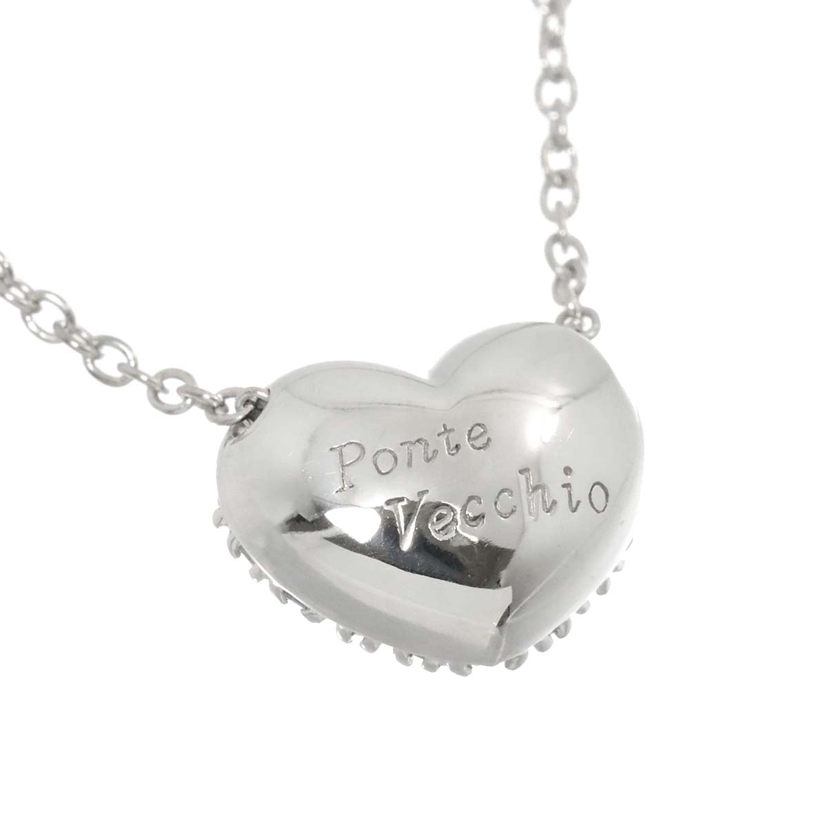 Diamond 0.60ct Heart Necklace 18K White Gold 750