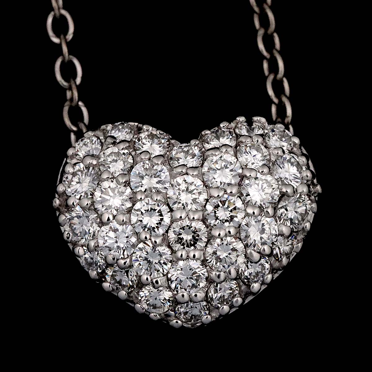 Diamond 0.60ct Heart Necklace 18K White Gold 750