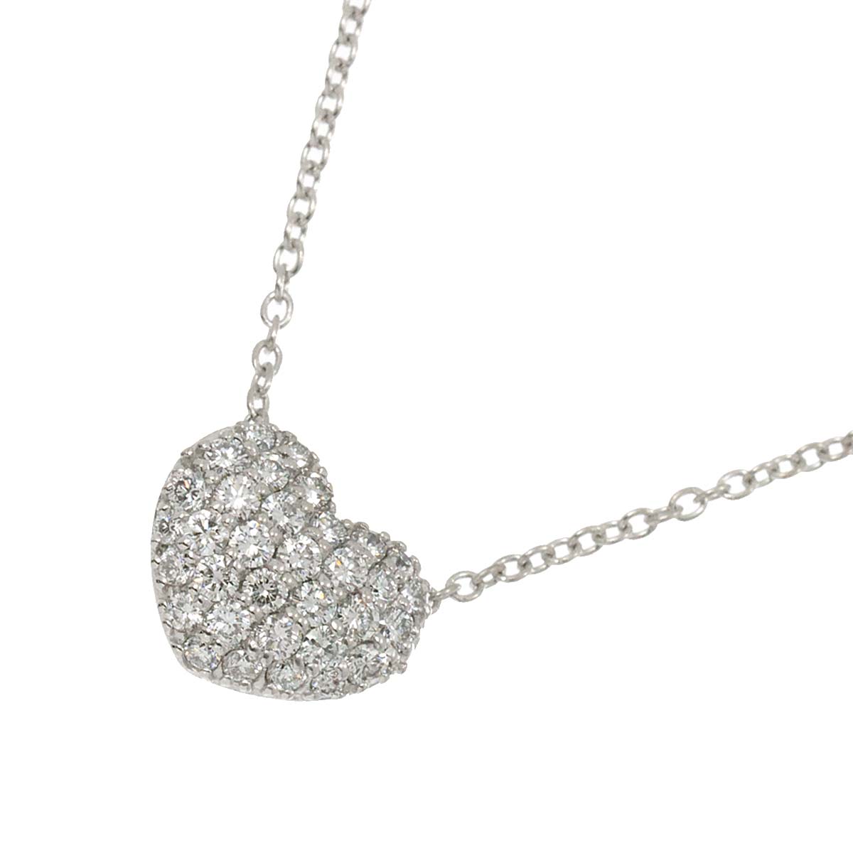 Diamond 0.60ct Heart Necklace 18K White Gold 750
