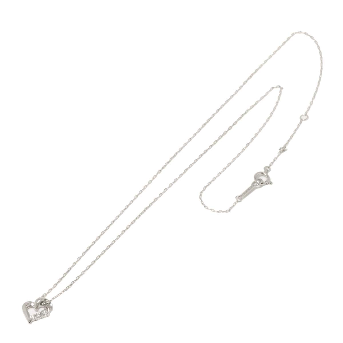 Heart Diamond Necklace Pt Prarinum