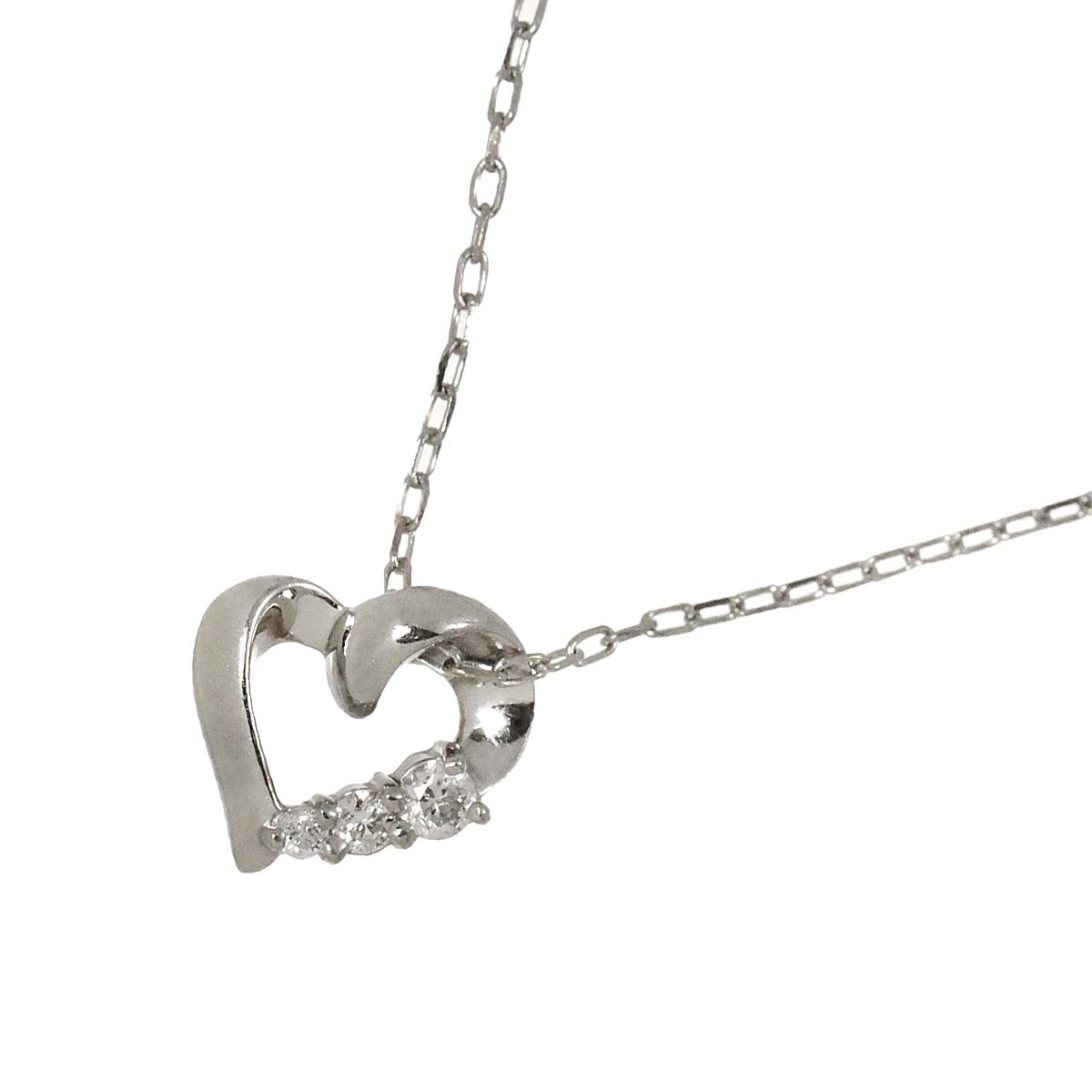 Heart Diamond Necklace Pt Prarinum