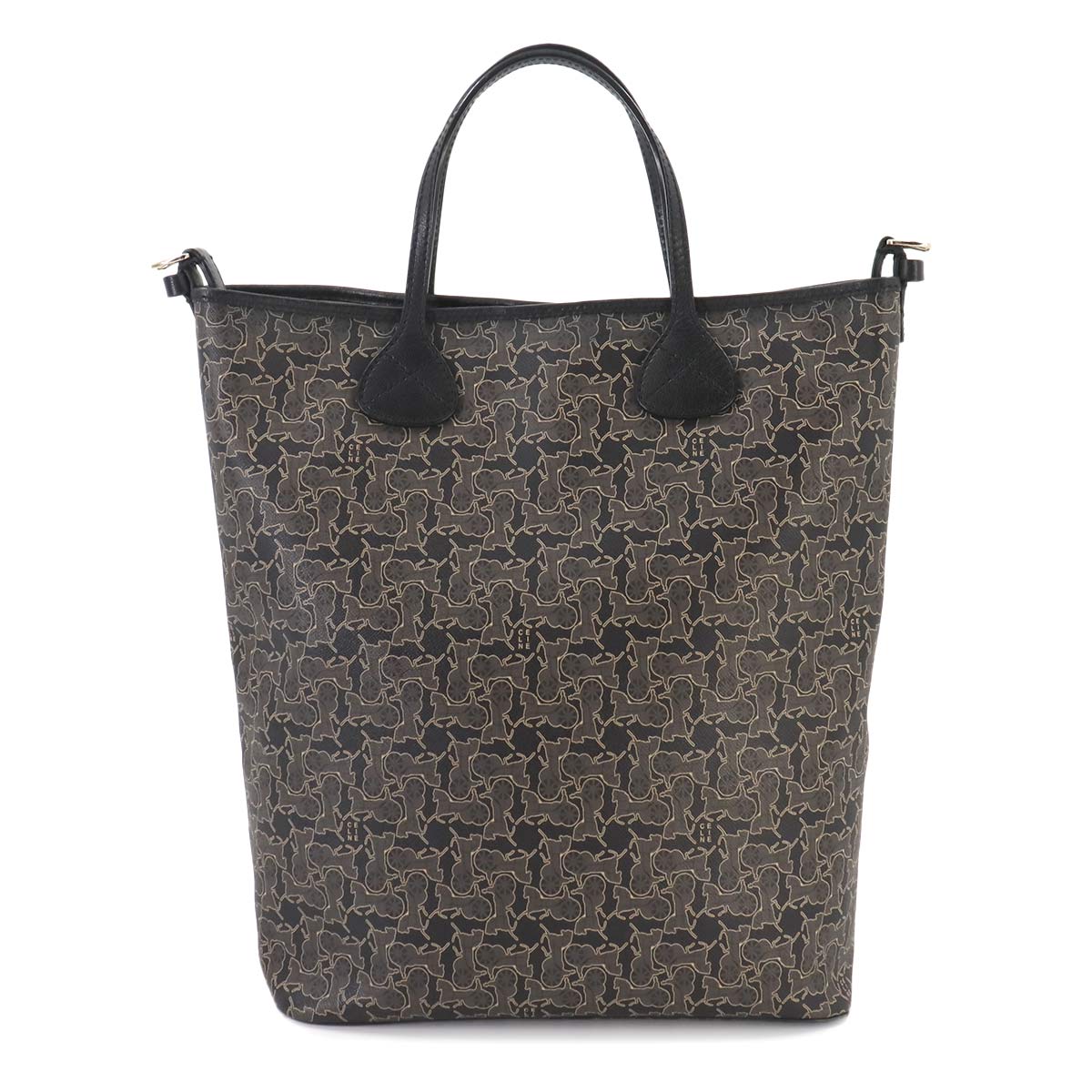 CELINE Sulky 2way Tote Shoulder Bag PVC Leather Black Vintage