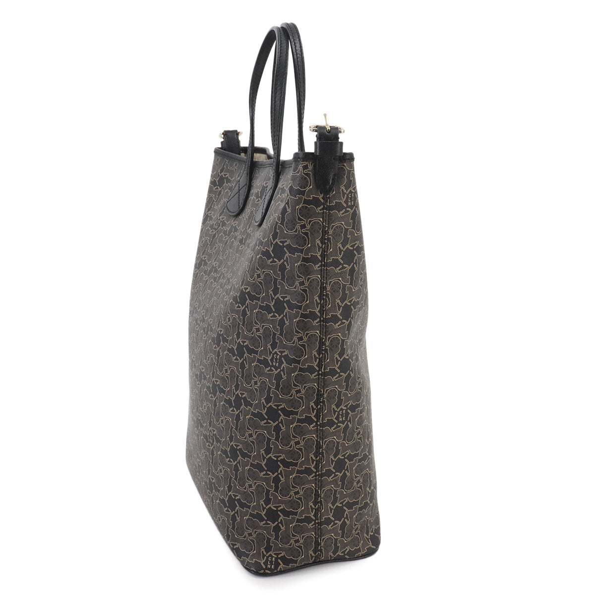 CELINE Sulky 2way Tote Shoulder Bag PVC Leather Black Vintage