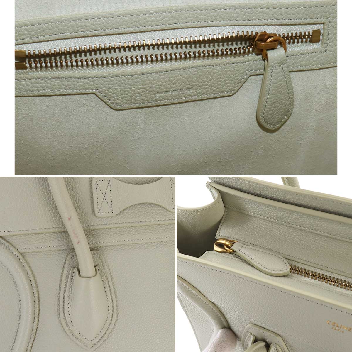 Luggage Micro Shopper Hand Bag Leather Light green 189793