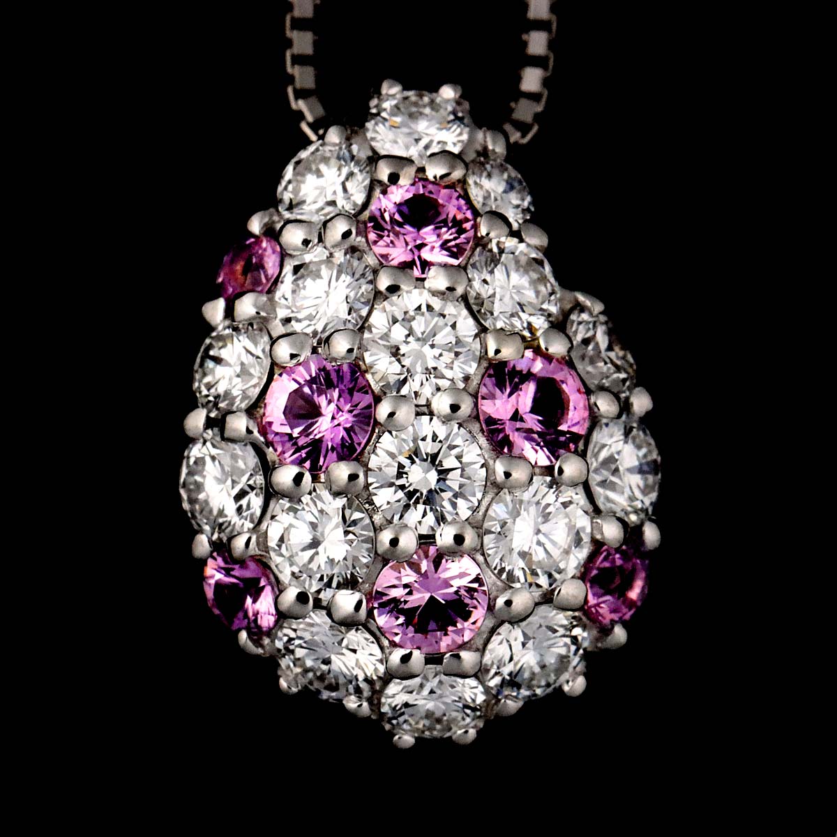 Sapphire Diamond 0.74ct Necklace 18K White Gold 750