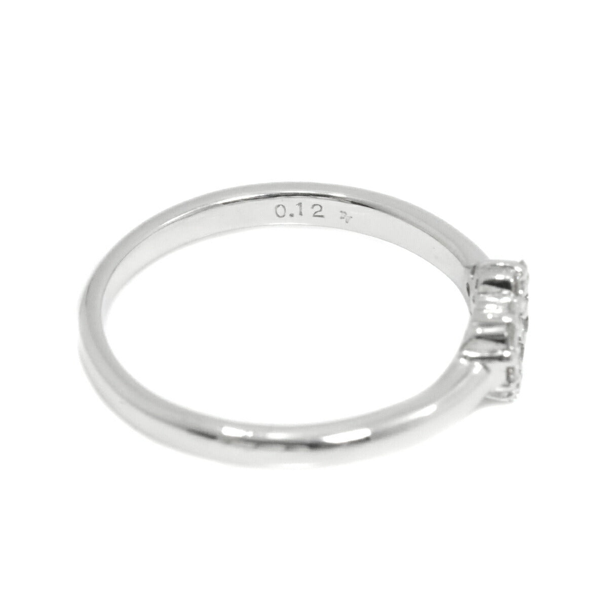 Ponte Vecchio Heart Motif Diamond 0.12ct Ring 18K WG 750 Size4.75-5(US)