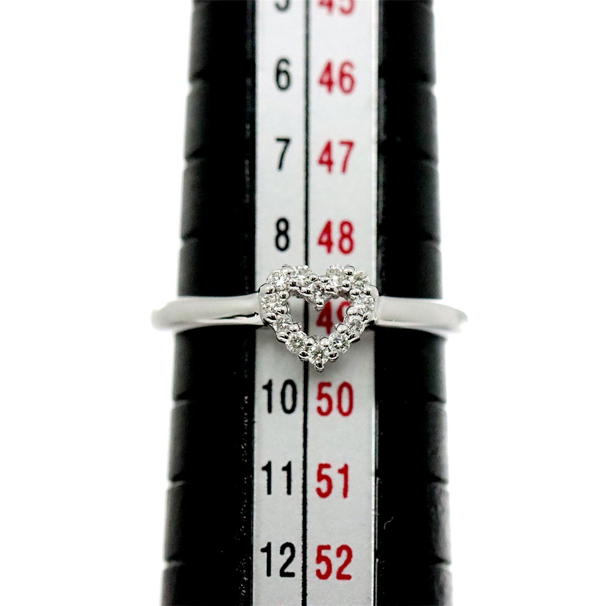 Ponte Vecchio Heart Motif Diamond 0.12ct Ring 18K WG 750 Size4.75-5(US)