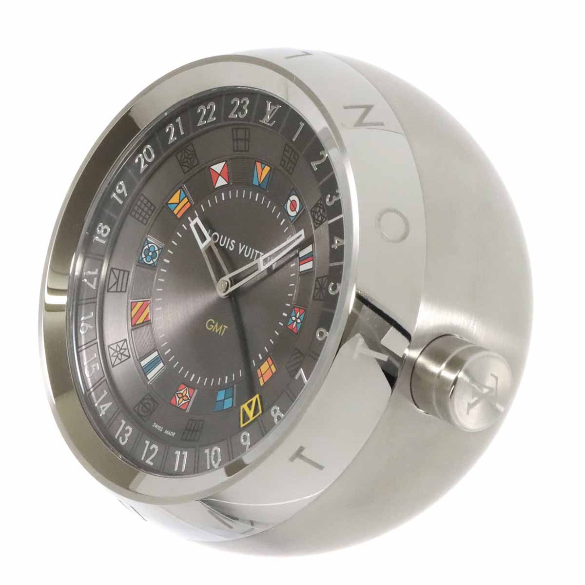 Tambour Table Clock GMT Quartz Mens