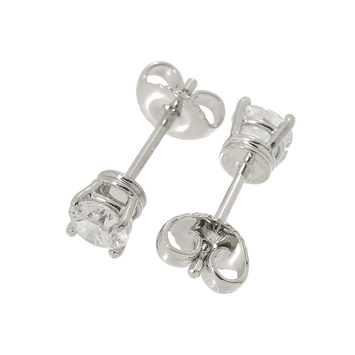 Diamond 0.40ctx2 E/VS2/3EX Earrings Pierced Pt