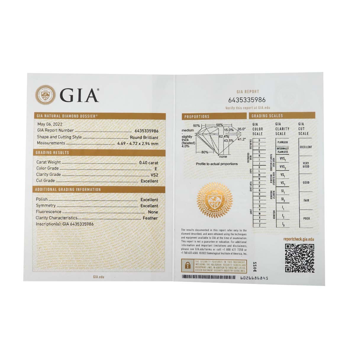 Diamond 0.40ctx2 E/VS2/3EX Earrings Pierced Pt