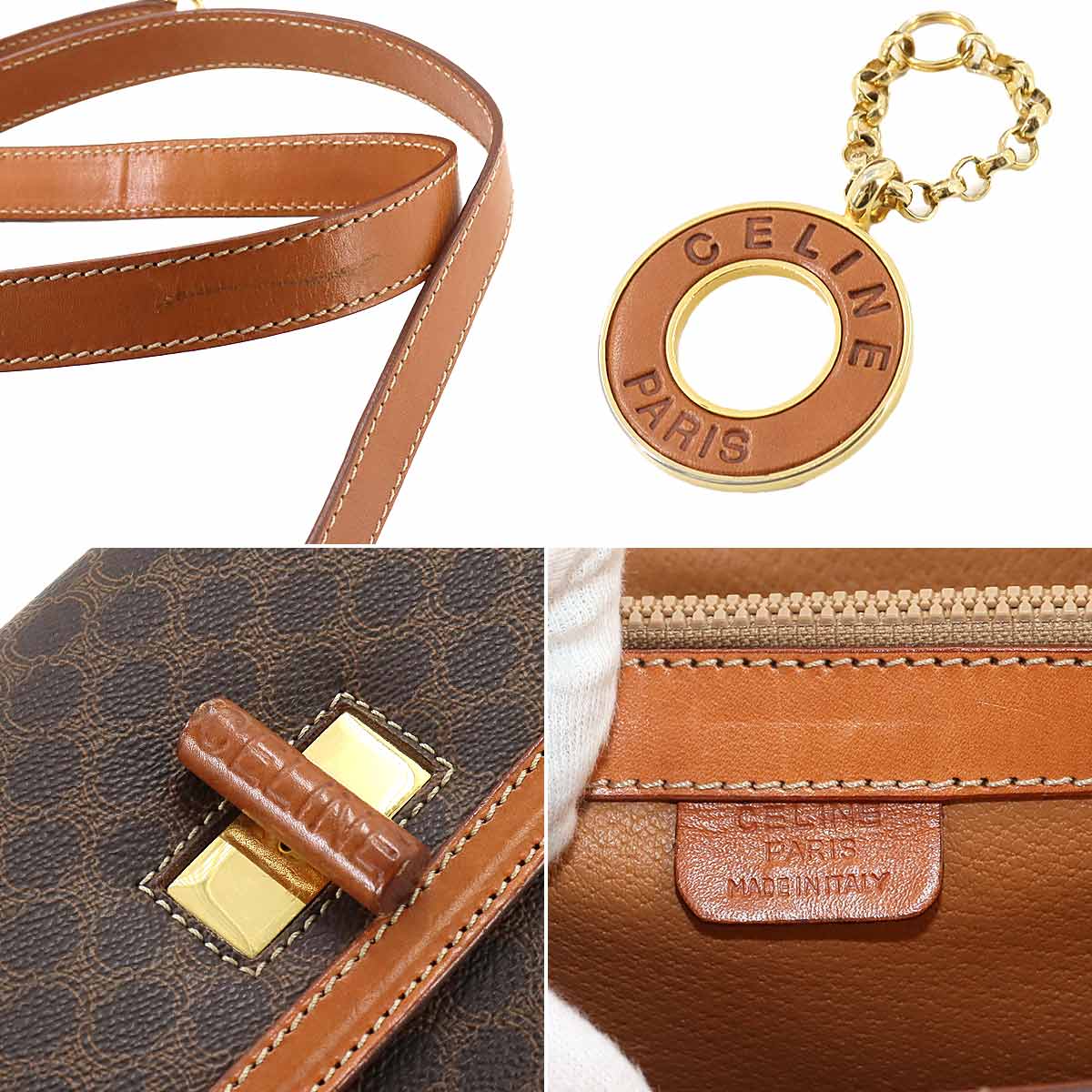 Macadam 2way Hand Shoulder Bag PVC Leather Brown Vintage